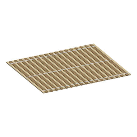 Mat of bamboo for twisting sushi rolls.3d vector illustration and isometric view.のイラスト素材