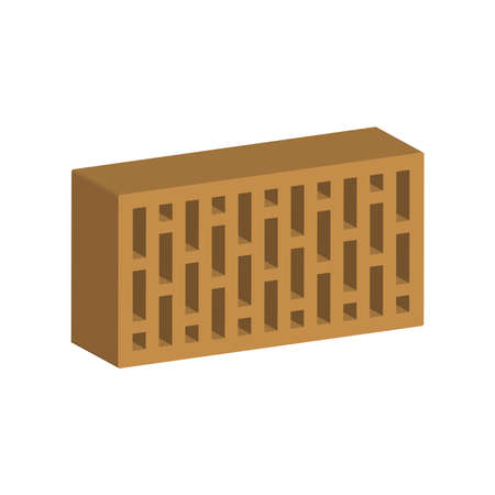 Building brick isolated on white background.3d vector illustration and isometric view.のイラスト素材