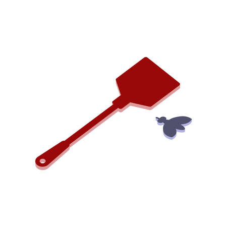 Fly swatter to kill flies and insects isolated on white background.のイラスト素材