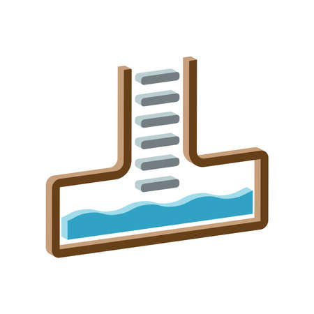 Sewerage icon isolated on white background.Isometric and 3D view.のイラスト素材