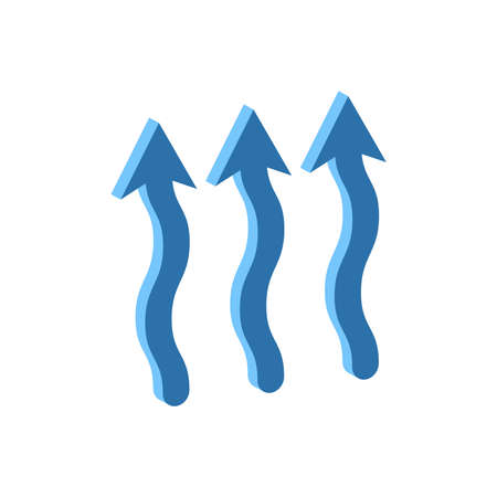 Moisture evaporation isolated on white background.3d vector illustration and isometric view.のイラスト素材