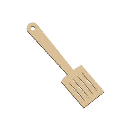 Kitchen spatula isolated on white background.Isometric and 3D view.のイラスト素材