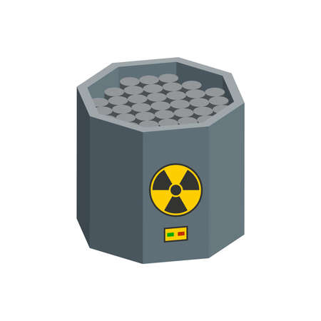 Nuclear reactor with graphite rods.Isometric and 3D view.のイラスト素材