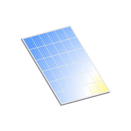 Solar panel.Solar panel, an alternative source of renewable energy isolated on white background.3d vector illustration and realistic isometric view.のイラスト素材