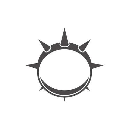 Collar with spikes for pets icon in flat style isolated on white background.Vector illustration.のイラスト素材
