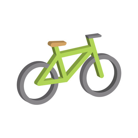 Bike icon isolated on white background.3d vector illustration and isometric view.のイラスト素材
