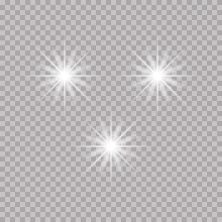 Transparent shining stars with a luminous effect.のイラスト素材