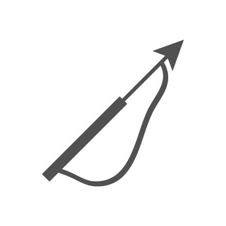 Harpoon for underwater fishing icon in flat style isolated on white background.Vector illustration.のイラスト素材