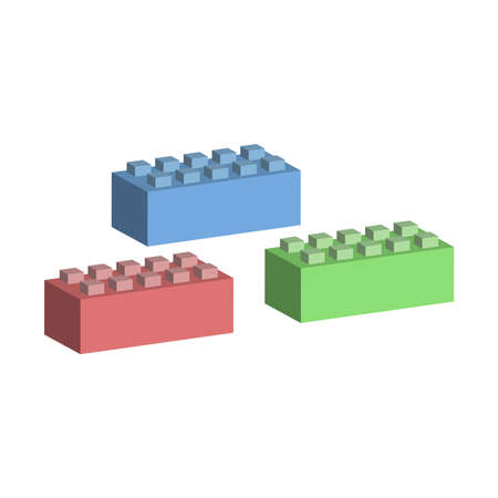 Colored cubes for construction.Vector isometric and 3D view.のイラスト素材