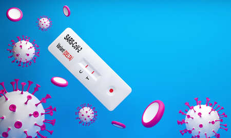 3d render of rapid test for variant Delta Covid-19. Illustration of a digital image for medicine.の写真素材