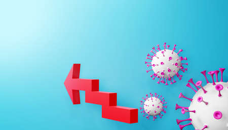 3D render of the increase in incidence with the Delta covid-19 variant.Medical concept of life-threatening Covid-19 coronavirus outbreak.Illustration of a digital image for medicine.の写真素材
