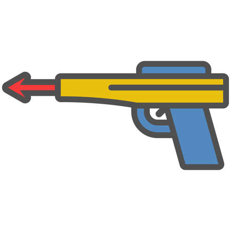 Harpoon for spearfishing linear icon with colored fill.Vector illustration.のイラスト素材