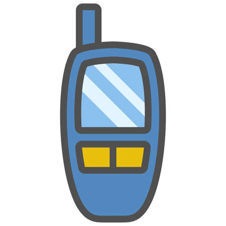 Walkie-talkie linear icon with colored fill.Vector illustration.のイラスト素材