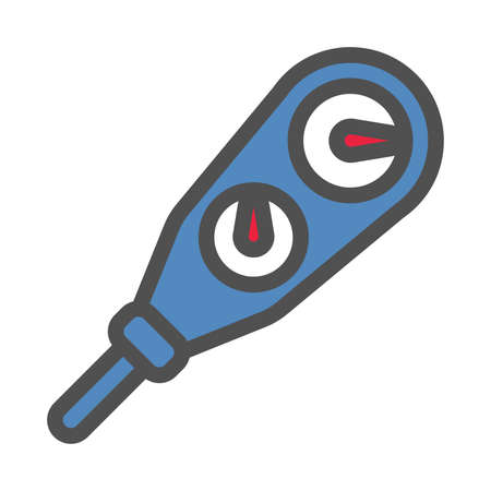 Diving pressure gauge linear icon with colored fill.Vector illustration.のイラスト素材
