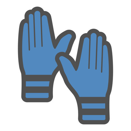 Gloves for diving linear icon with colored fill.Vector illustration.のイラスト素材