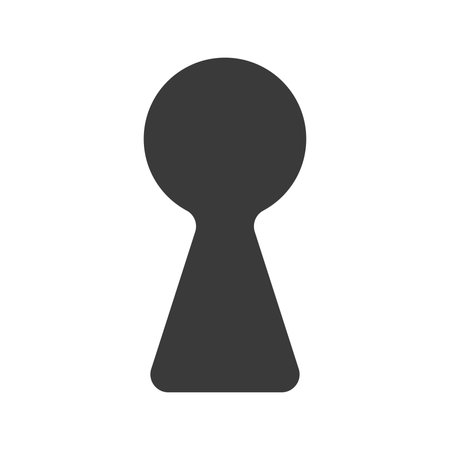 Keyhole glyph icon isolated on white background.Vector illustration.のイラスト素材