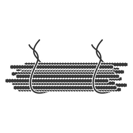 Steel reinforcing rods glyph icon isolated on white background.Vector illustration.のイラスト素材