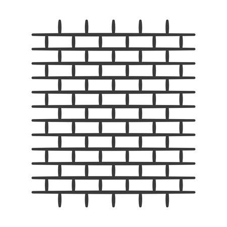 Brick wall line icon isolated on white background.Vector illustration.のイラスト素材
