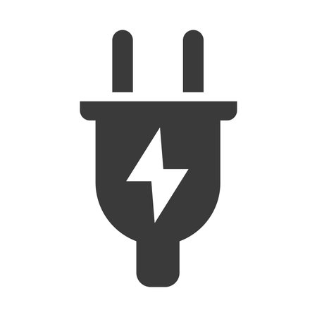 Electrical plug glyph icon isolated on white background.Vector illustration.のイラスト素材