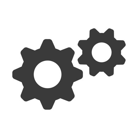 Gears glyph icon isolated on white background.Vector illustration.のイラスト素材