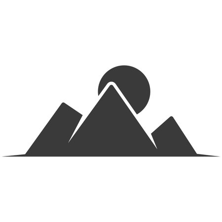 Mountains glyph icon isolated on white background.Vector illustration.のイラスト素材