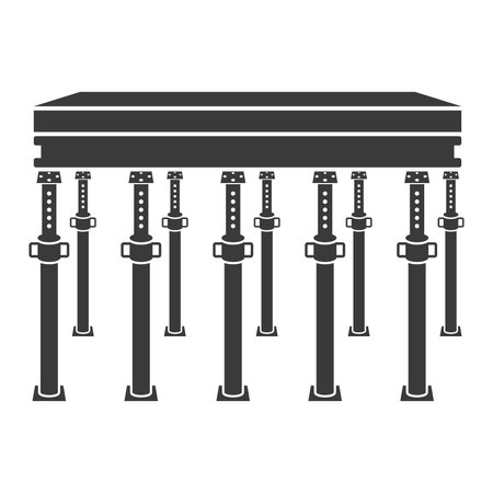 Ceiling supports to support concrete slabs glyph icon isolated on white background.Vector illustration.のイラスト素材