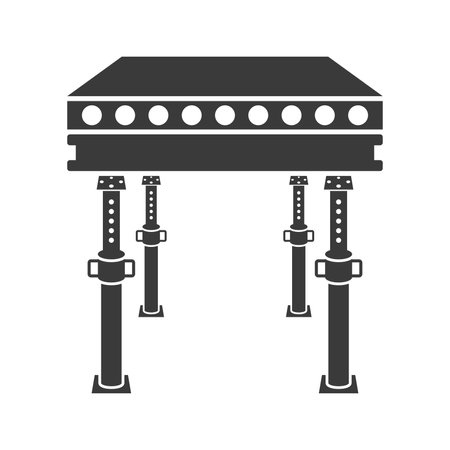Ceiling supports to support concrete slabs glyph icon isolated on white background.Vector illustration.のイラスト素材