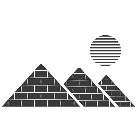 Egypt pyramids glyph icon isolated on white background.Vector illustration.のイラスト素材