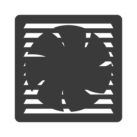Fan for airing the bathroom glyph icon isolated on white background.Vector illustration.のイラスト素材