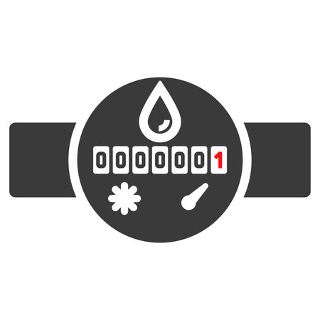 Water meter glyph icon isolated on white background.Vector illustration.のイラスト素材