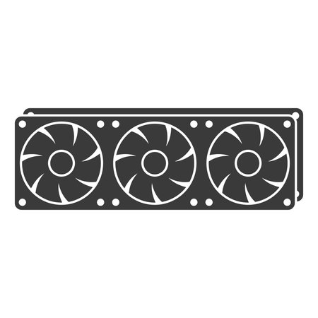 PC cooler.Computer hardware fan glyph icon isolated on white background.Vector illustration.のイラスト素材
