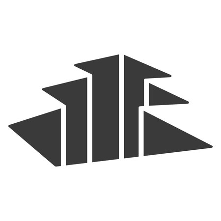 Ravine glyph icon isolated on white background.Vector illustration.のイラスト素材