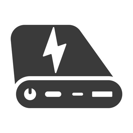 Power bank glyph icon isolated on white background.Vector illustration.のイラスト素材