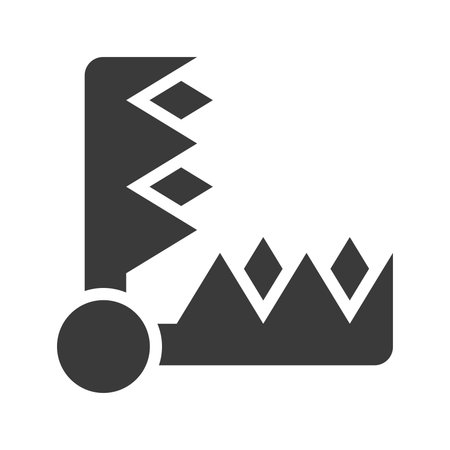 Trap with spikes for hunting animals glyph icon isolated on white background.Vector illustration.のイラスト素材