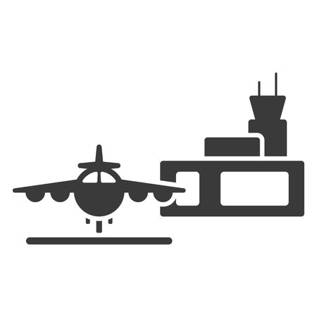 Airport glyph icon isolated on white background.Vector illustration.のイラスト素材
