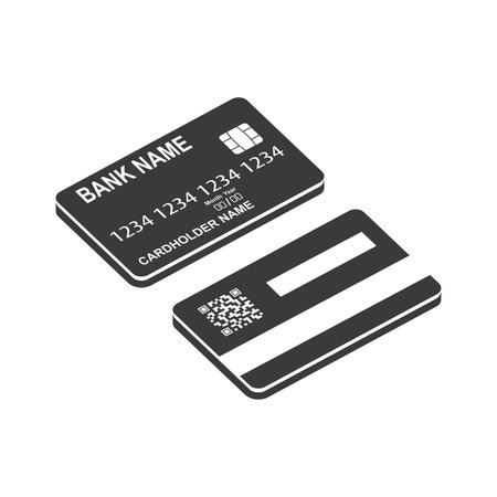 Plastic bank card glyph icon isolated on white background.Vector illustration.のイラスト素材