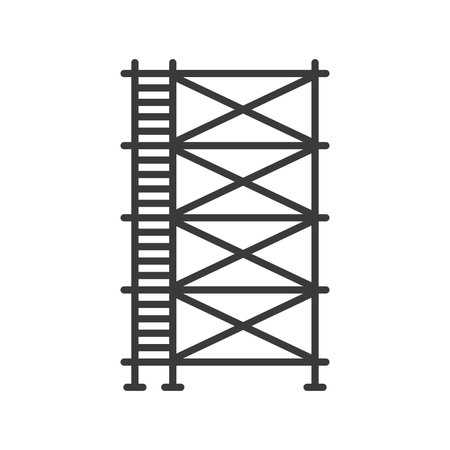Scaffold line icon isolated on white background.Vector illustration.のイラスト素材