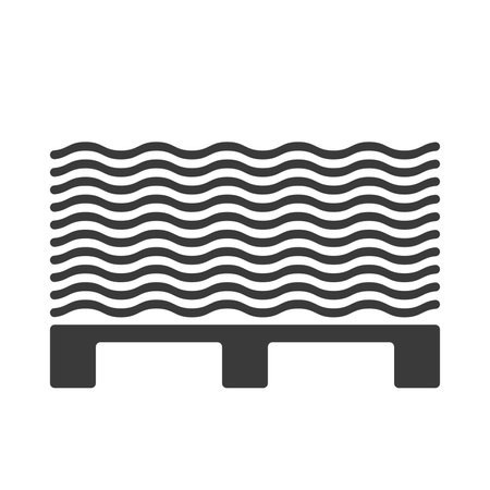 Roofing slate on a pallet glyph icon isolated on white background.Vector illustration.のイラスト素材