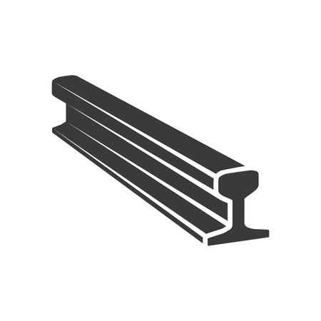 Rail glyph icon isolated on white background.Vector illustration.のイラスト素材