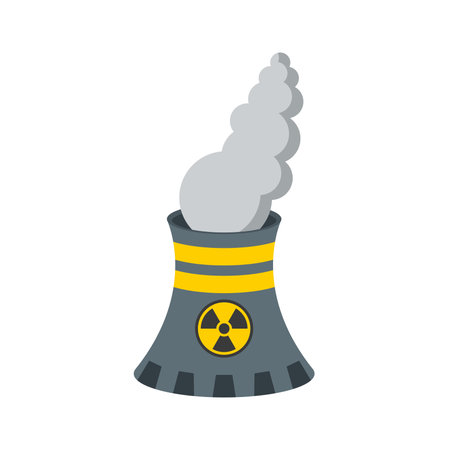 Nuclear power plant tower.Vector isometric and 3d view.のイラスト素材