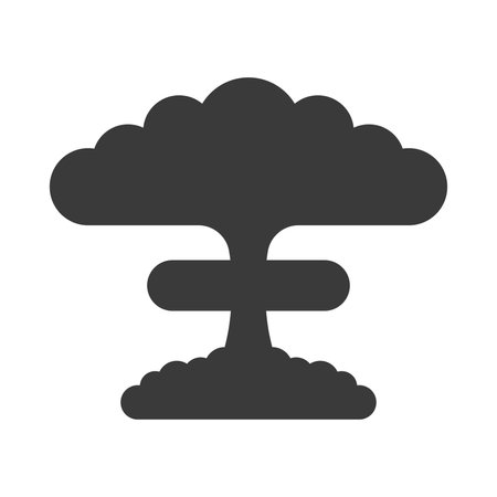 Nuclear bang glyph icon isolated on a white background.Vector illustration.のイラスト素材