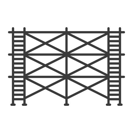 Scaffold line icon isolated on white background.Vector illustration.のイラスト素材