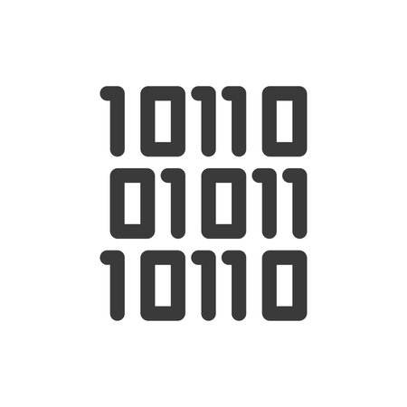 Binary code line icon isolated on white background.Vector illustration.のイラスト素材