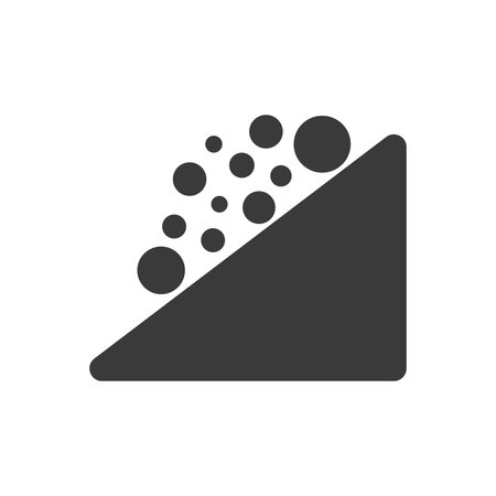 Falling stones with mountains glyph icon isolated on a white background.Vector illustration.のイラスト素材