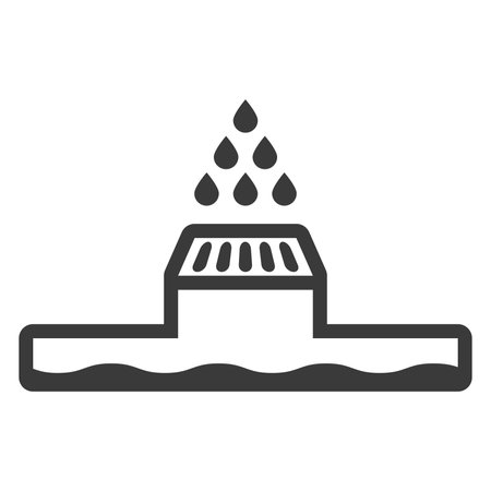 Drain system glyph icon isolated on white background.Vector illustration.のイラスト素材