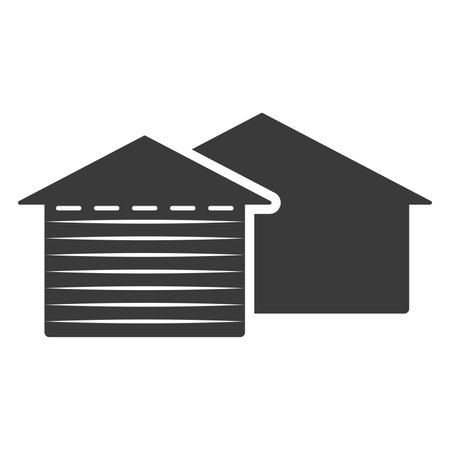 Garage glyph icon isolated on white background.Vector illustration.のイラスト素材