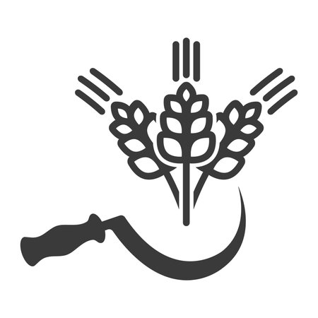 Harvesting grain crops icon isolated on white background.Vector illustration.のイラスト素材