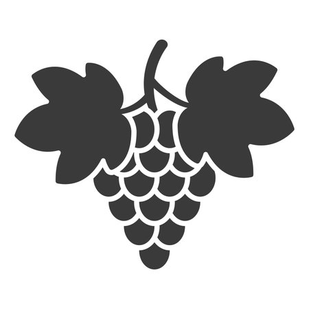 Grape glyph icon isolated on white background.Vector illustration.のイラスト素材