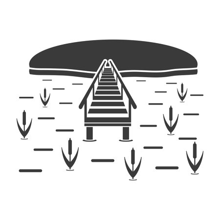 Fishermans bridge glyph icon isolated on white background.Vector illustration.のイラスト素材