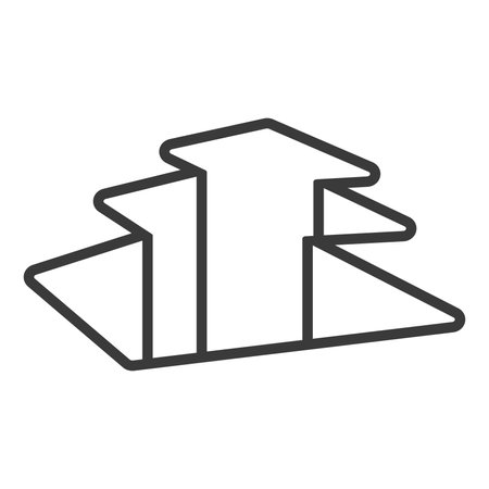 Crack in the ground line icon isolated on white background.Vector illustration.のイラスト素材